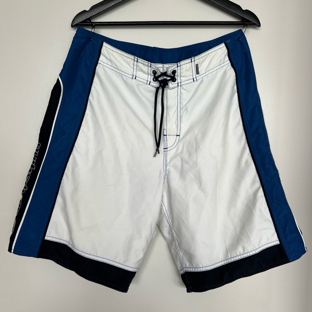 Quiksilver Blue and White Board Shorts Swimwear